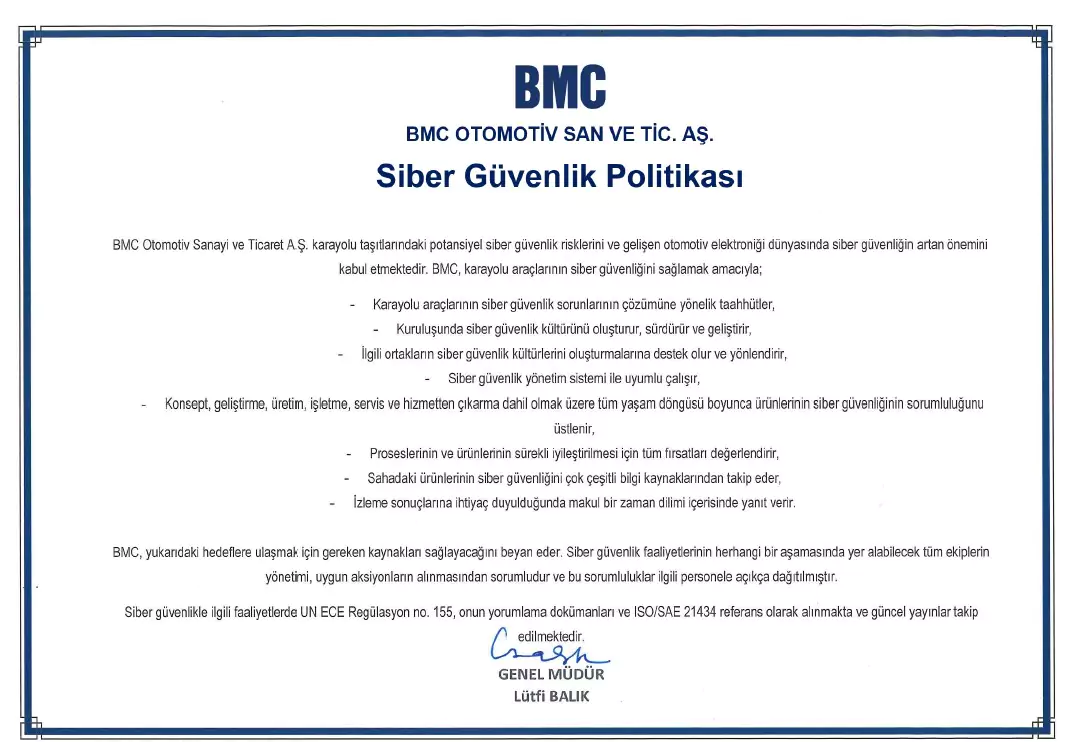 Siber Güvenlik Politikamız
